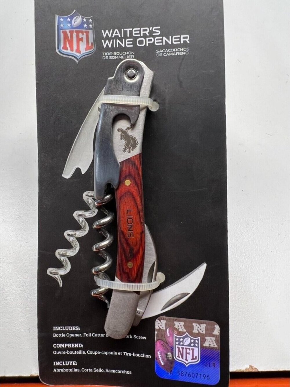 Detroit Lions Wine Bottle Opener Waiter Style TSV Home NFL Official Merch